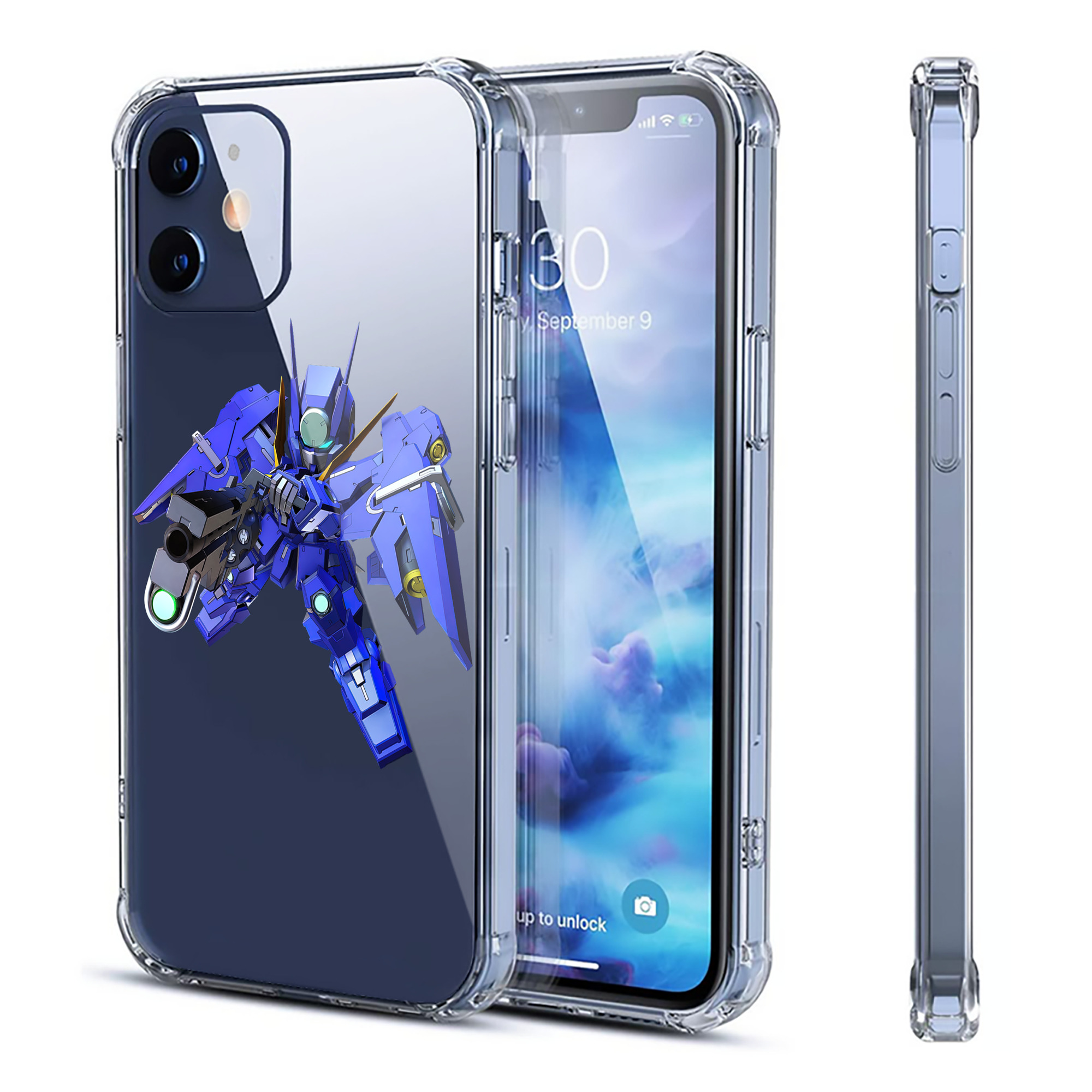 （画像用） 機動戦士ガンダム Mobile Suit Gundam 【iPhone 12シリーズ対応】透明スマホケース（クリアソフトケース）